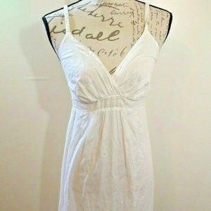 White Maxi Sundress Elastic Straps Lined NWT